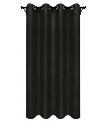 Zatemňovací záves s krúžkami - Blackout Royal Black, čierna