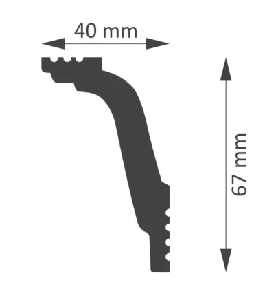 Dekoratívna lišta na strop NB80 200x6.7x4 cm DSM