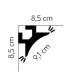 Dekoratívna osvetľovacia lišta na strop QL002 200 x 8.6 x 8.6 cm Mardom