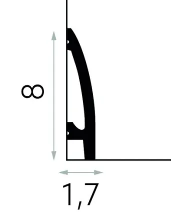 Dekoratívna osvetľovacia lišta na strop MD030 200x8x1,7 cm Mardom