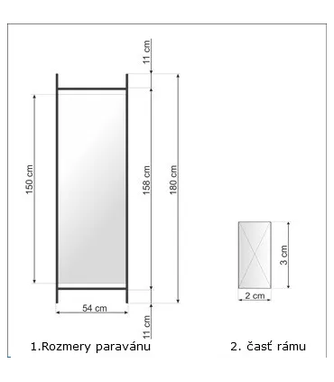 Paraván 4-krídlový biely palisander