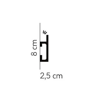 Dekoratívna lišta na stenu QL019 200 x 8 x 2.5 cm Mardom - vhodná pre LED podsvietenie