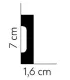 Podlahová lišta čierna MD359Black 200x7x1.6 cm Mardom