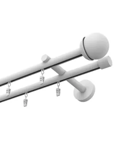 Profilová hliníkova garniža dvojitá Elegant biela Todi Max