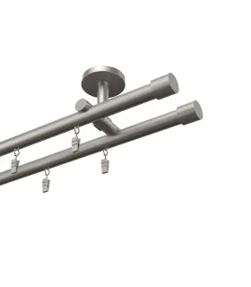 Profilová hliníkova garniža stropná dvojitá Elegant satyn Pullo