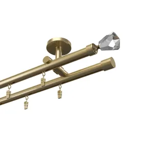 Profilová hliníkova garniža stropná dvojitá Elegant antik Crystal cone