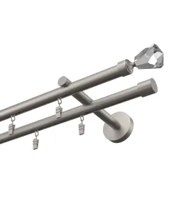 Profilová hliníkova garniža dvojitá Elegant satin Crystal cone