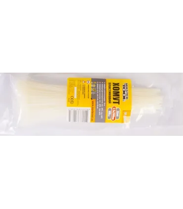 Páska sťahovacia MASTERTOOL na káble, nylon 2,5*200 mm, biely 100 ks balenie білий 20-1805