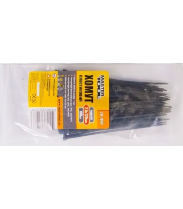 Sťahovacia páska na káble, nylon MASTERTOOL 2,5*120 mm, 100 ks balenie čierna 20-1844