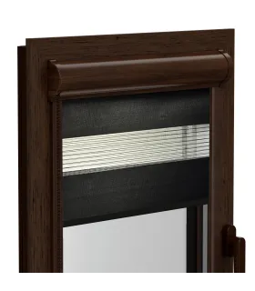 Roleta Deň a Noc v hlinikovej hnedej kazete Elite séria čierna hodvábna