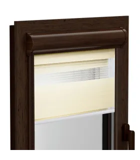 Roleta Deň a Noc v hlinikovej hnedej kazete Elite séria ecru jemná