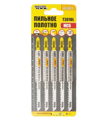 Plátky do priamočiarej píly HCS MASTERTOOL T301DL na drevo/ plast čisté rovné strih 6TPI/132 mm 5 ks 14-2821