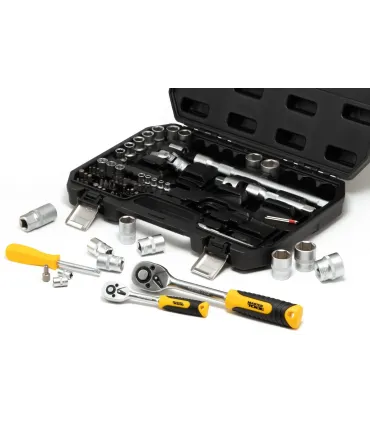 Sada nástrčných hlavíc MASTERTOOL 1/4" - 1/2" CrV račňa 72Т 72 ks 78-5072
